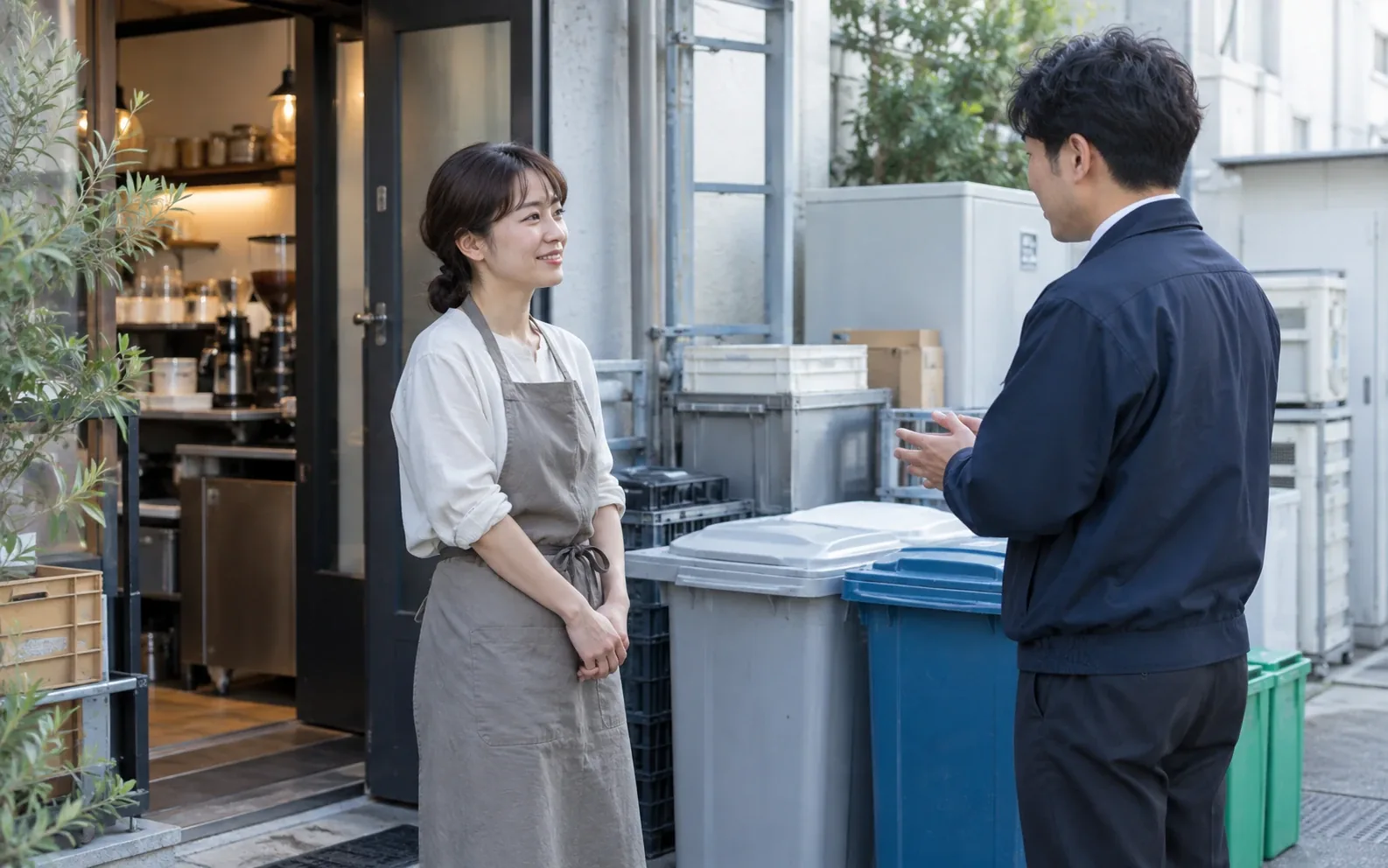 個人経営の飲食店のバックヤード