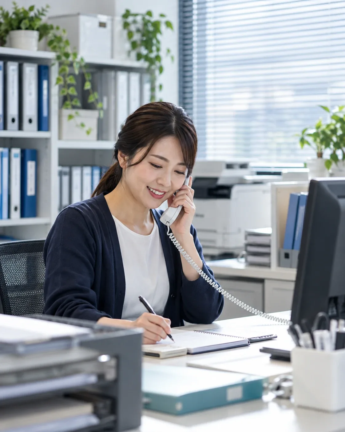 電話で問い合わせに応対するマンダイの担当者